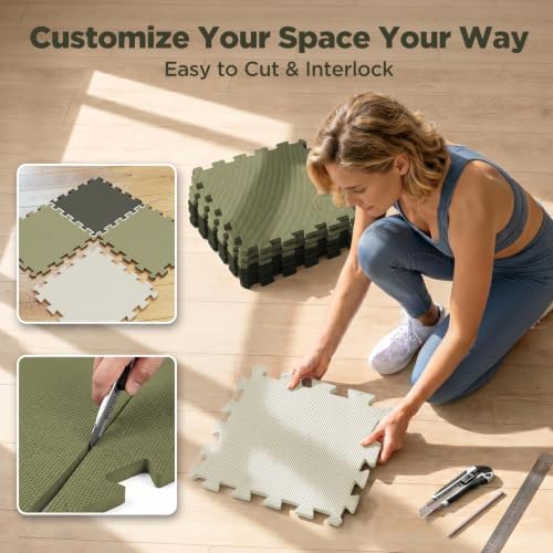 AIRHOP 18 PCS Gym Floor Mat, EVA Foam Puzzle Gym Mat, High-Density Interlocking - Image 6