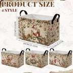 4 Pack Christmas Storage Bin Collapsible Large Christmas Gingerbread Storage - Image 2