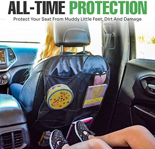 lebogner Back Seat Cover for Kids + 4 Pocket Storage Organizer, 2 Pack X-Large - Image 2