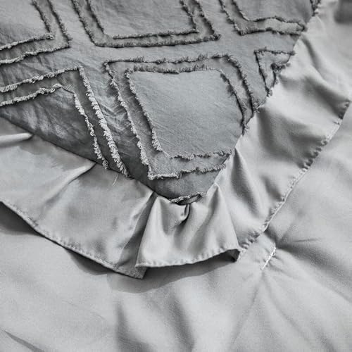 Mini Crib Bedding Set 3 Pieces Baby Boho Quilted Tufted Ruffles Comforter - Image 6