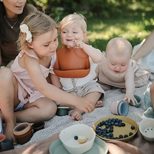 mushie Silicone Baby Bib |Adjustable Fit Waterproof - Image 6