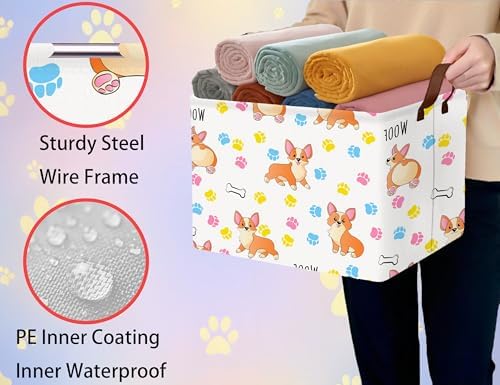Medium Dog Toy Storage Basket Collapsible Pet Bin Box - Image 3