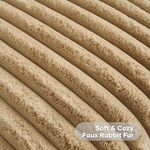 FUTEI Pack of 2 Faux Fur Throw Pillow Covers 22x22 Inch - Image 2
