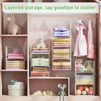 4-in-1 Hanging Closet Organizers and Storage, 4 Hooks 2 Adjustable Dividers - Image 7