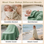 Muslin Hooded Baby Towels 2 Pack, 100% Cotton Baby Bath Towels - Image 4