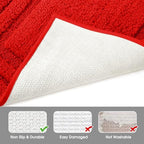 HOMEIDEAS Bathroom Rugs Sets 2 Piece, Super Soft Non Slip Bath Mat Red - Image 5