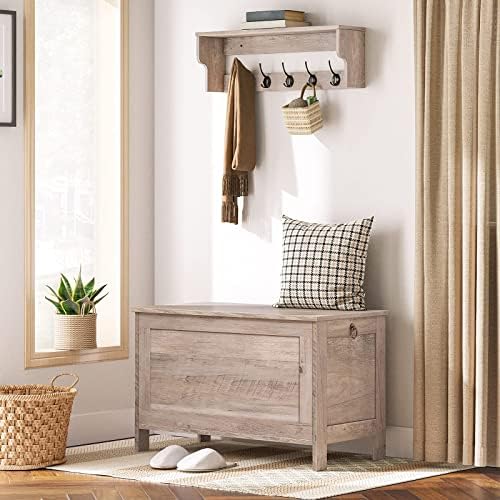 HOOBRO Toy Box, Retro Wooden Look Storage Chest - Image 3