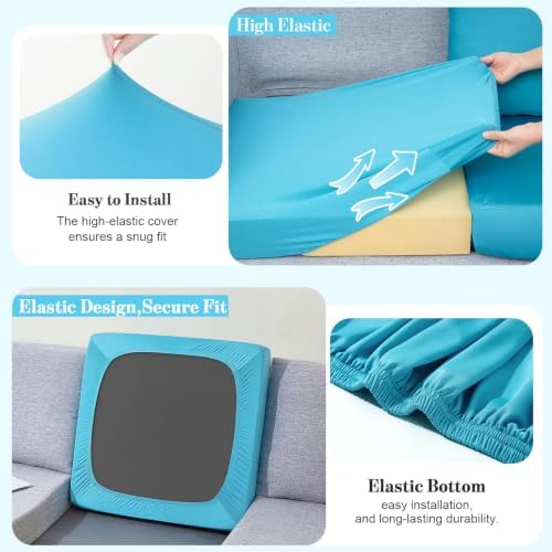 14Pcs Patio Cushion Covers Stretch Outdoor Furniture Protector Slipcovers - Image 4
