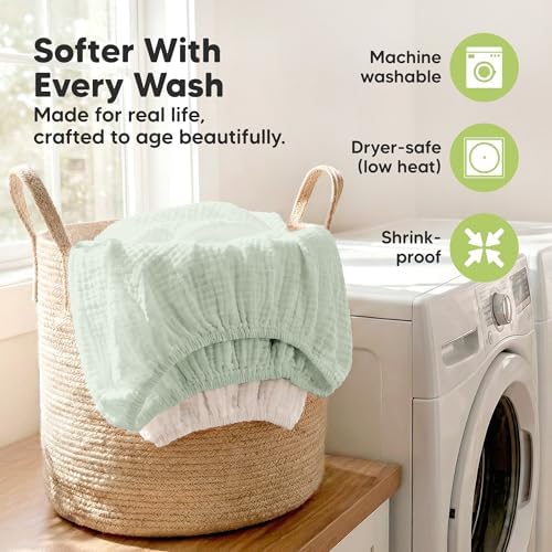 2-Pack Muslin Mini Crib Sheets for Boys, 38x26 Fitted Sheet - Image 6