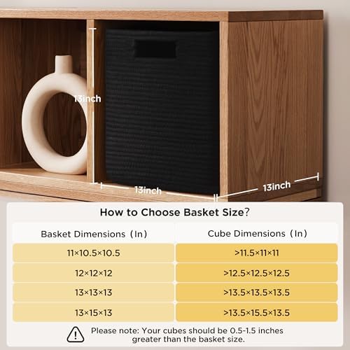 UBBCARE Set of 4 Storage Basket-13 X 13 X 13 in, Cotton Rope Basket - Image 2