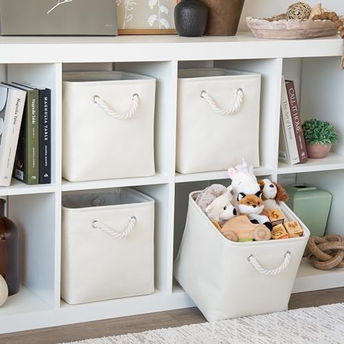 OrganiHaus 11x11 Cube Storage Bins, Rope Handles - Image 3