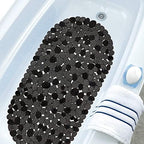 WELTRXE Pebbles Bath Mat for Tub Black Non-Slip Bathtub Mat - Image 7
