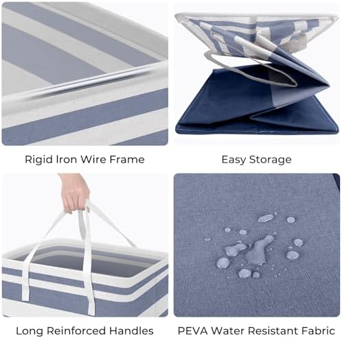 HomeHacks 2-Pack Large Laundry Basket, Waterproof, Freestanding Laundry Hamper - Image 2
