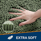 Chenille Bathroom Rug 40"x60" Loden Green, Large Plush Bath Mat - Image 3