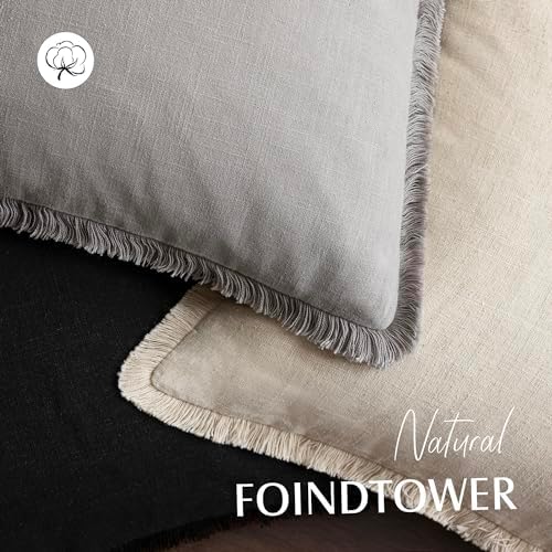 Foindtower Decorative Linen Fringe Throw Pillow Covers Cozy Boho Farmhouse - Image 4