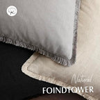 Foindtower Decorative Linen Fringe Lumbar Throw Pillow Covers Cozy Boho - Image 4