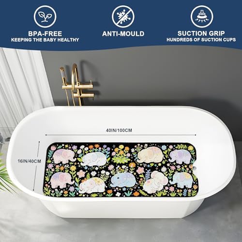 XIYUNTE Bath Mat for Tub Non Slip Bathtub Mat Non Slip 40x16 Baby Bath Mat - Image 2
