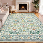 Joydeco Boho Floral 6x9 Rug for Living Room, Non Slip Indoor Carpet for by JOYDECO