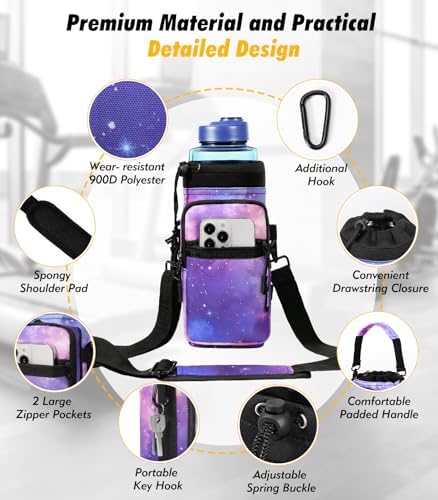 Nuovoware Magnetic Gym Bag, Water Bottle Carrier, Starry Purple - Image 3