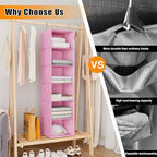 Hanging Closet Organizer 6-Shelf, Oxford Fabric Wardrobe Storage - Image 7
