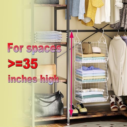 X-cosrack 3 Tier Foldable Closet Organizer, Clothes Shelves - Image 4
