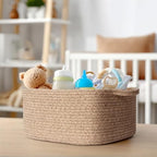 Cute Brown Gift Basket, Woven Baskets - Image 5
