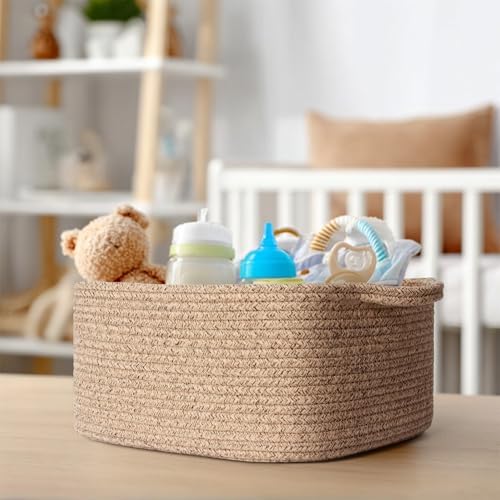 Cute Brown Gift Basket, Woven Baskets - Image 5