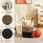 Artfeel Laundry Basket, Woven Cotton Rope Laundry Hamper, 40L - Image 6
