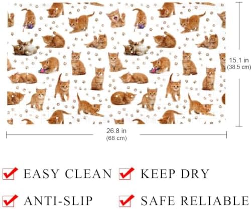 Bathtub Mat Non Slip 26.8x15.1In, Cat Paws Bath Mat - Image 4