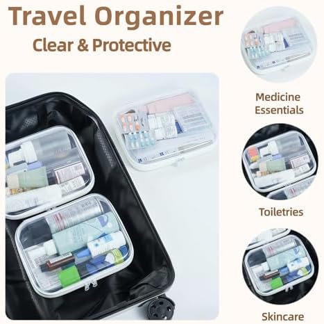 3-PCS Medium Clear Hard Shell Zipper Pouches - Image 5