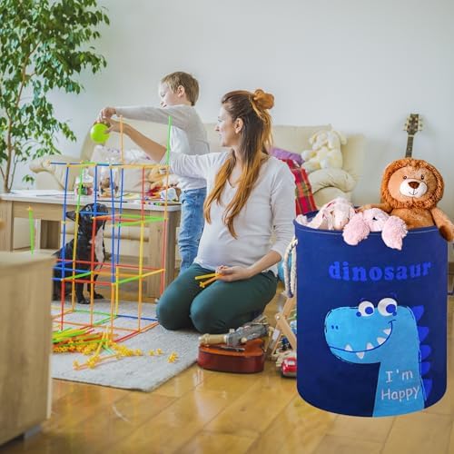 Round Laundry Basket Storage Bins Nursery Hamper Gift Baskets - Image 3