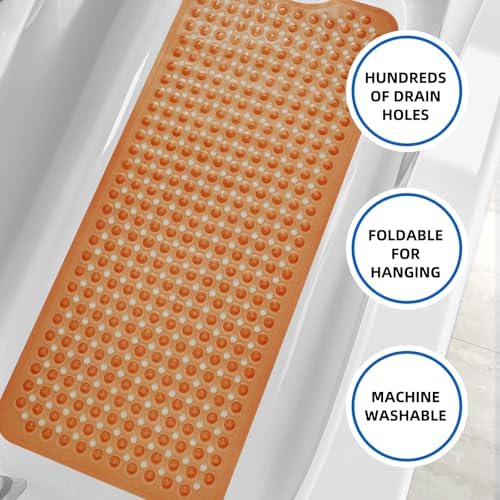 ZHICHENG Bath Tub and Shower Mats, Non-Slip 39 x 16 Inch Extra Long Bath Mat - Image 5