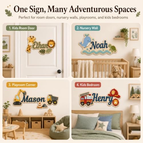 Custom Wooden Name Sign for Baby Nursery, Kids Room Door & Wall Decor - Image 3