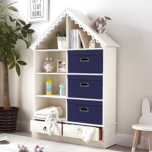 Linen Fabric Foldable Collapsible Storage Cube Bin Organizer Basket Fabric - Image 4