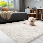 OLANLY 3x5 Machine Washable Small Bedside Rug, Soft Fluffy Shaggy Rugs by OLANLY