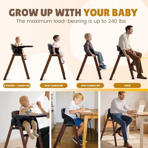 Convertible High Chairs for Babies & Toddlers. 5-in-1 Adjustable High Chair - Image 2