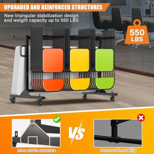 Albott Folding Chair Rack for 12 Tables or 42 Chairs - Image 2
