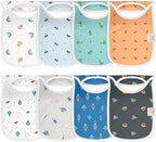 KeaBabies 8-Pack Bibs for Baby Girls, Boys Pullover Baby Bibs 6-36M by KeaBabies