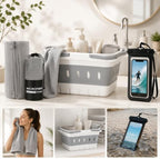 Handheld Foldable Bathroom Bath Storage Basket - Image 3