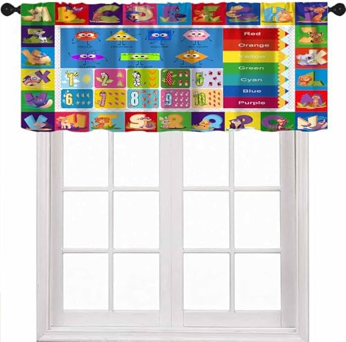 Alphabet ABC Kids Valance Curtain Colorful Cartoon Animal Learning Inspirational by Unknown