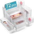 Vtopmart 72 PCS Clear Plastic Drawer Organizers Set, 4-Size Versatile Bathroom by Vtopmart