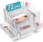 Vtopmart 72 PCS Clear Plastic Drawer Organizers Set, 4-Size Versatile Bathroom by Vtopmart