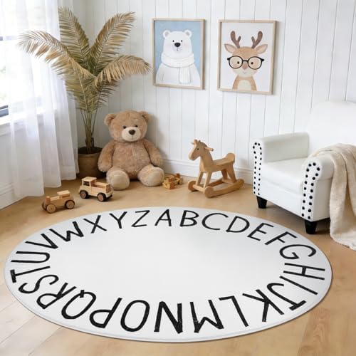 Topotdor Oval ABC Area Rug, 47x70 Inch Soft Floor Carpet by Topotdor