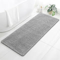 Chenille Bathroom Runner Rug 24"x60" Gray, Plush Bath Mat by Kildoss