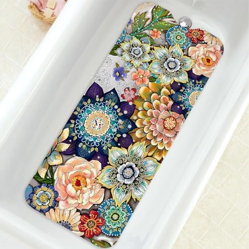 Bathtub Mat Non Slip, Bohemia Extra Long Bath tub Mat Shower Floor Mat by BathtubMat
