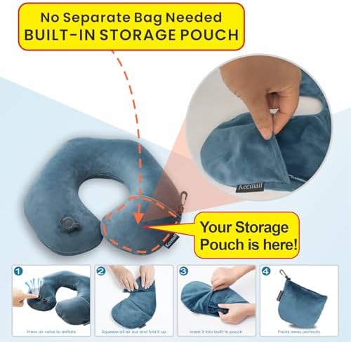 Keemall Portable Inflatable Travel Neck Pillow - Image 2