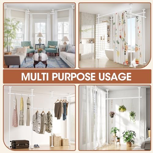SUNALLY Room Divider Curtain Rod 4-10ft28-171in Room Separator - Image 7