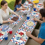 Eaasty 50 Pcs Patriotic Floral Paper Placemats 4th of July Table Mats - Image 4