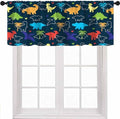 Boys Dinosaur Valance Curtains, Cartoon Dino Blackout Kids Window Treatments by Unknown