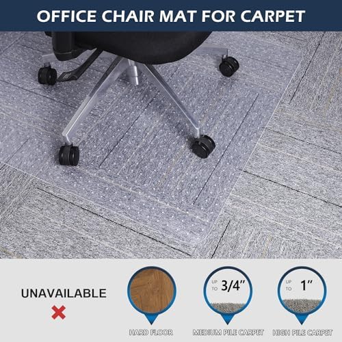 Chair Mat for Carpet, SALLOUS 46" x 60" Office Chair Mat for Carpeted Floors - Image 4